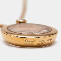 Pre Owned قلادة شوبارد هابي دايموندز عائمة بالحرف العربي م ألماس ذهب وردي عيار 18