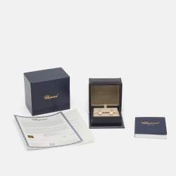 Pre Owned Chopard Happy Hearts Mother of Pearl Diamond 18k Rose Gold Earrings