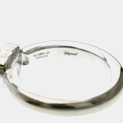 مملوكة مسبقًا خاتم شوبارد هابي دايموندز ألماس وذهب أبيض عيار 18 مقاس 51