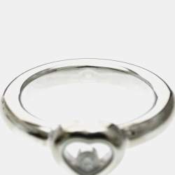 مملوكة مسبقًا خاتم شوبارد هابي دايموندز ألماس وذهب أبيض عيار 18 مقاس 51