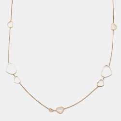 مملوكة مسبقًا Chopard Happy Hearts Mother of Pearl Diamonds 18k Rose Gold Long Necklace