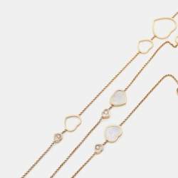 مملوكة مسبقًا Chopard Happy Hearts Mother of Pearl Diamonds 18k Rose Gold Long Necklace