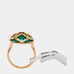 Pre Owned خاتم شوبارد إمبريال كالسيدوني أخضر كوكتيل ذهب وردي عيار 18 مقاس 52