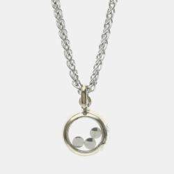 Pre Owned Chopard Happy Diamonds 18K White Gold Diamonds Pendant Necklace