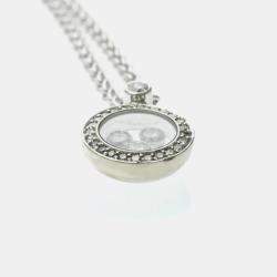 Pre Owned Chopard Happy Diamonds 18K White Gold Diamonds Pendant Necklace