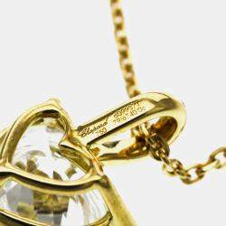 Pre Owned Chopard Happy Diamond Crystal 18K Yellow Gold Pendant Necklace