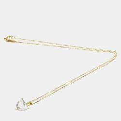 Pre Owned Chopard Happy Diamond Crystal 18K Yellow Gold Pendant Necklace