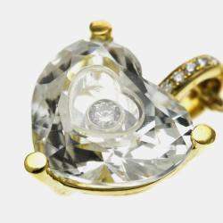 Pre Owned Chopard Happy Diamond Crystal 18K Yellow Gold Pendant Necklace