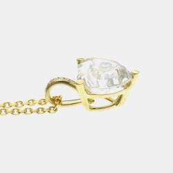 Pre Owned Chopard Happy Diamond Crystal 18K Yellow Gold Pendant Necklace
