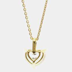 Pre Owned Chopard Happy Diamond Crystal 18K Yellow Gold Pendant Necklace
