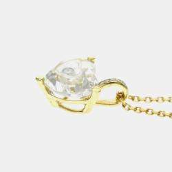 Pre Owned Chopard Happy Diamond Crystal 18K Yellow Gold Pendant Necklace