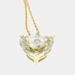 Pre Owned Chopard Happy Diamond Crystal 18K Yellow Gold Pendant Necklace