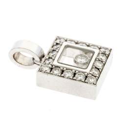 Chopard Happy Diamond 18k White Gold Square Pendant