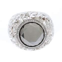 Chopard Golden Diamond Collection Diamond Gold Flecked Resin Ring Size 54.5