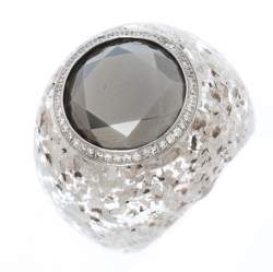 Chopard Golden Diamond Collection Diamond Gold Flecked Resin Ring Size 54.5