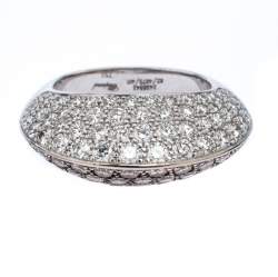 Pre Owned Chopard Diamond Brown Diamond 18K White Gold Knife Edge Cocktail Ring Size 54.5