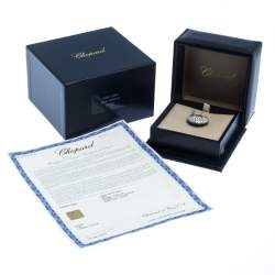Pre Owned Chopard Diamond Brown Diamond 18K White Gold Knife Edge Cocktail Ring Size 54.5