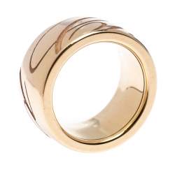 Chopard Chopardissimo Revolving Signature 18k Rose Gold Band Ring Size 54