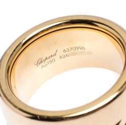 Chopard Chopardissimo Revolving Signature 18k Rose Gold Band Ring Size 54