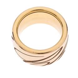 Chopard Chopardissimo Revolving Signature 18k Rose Gold Band Ring Size 54