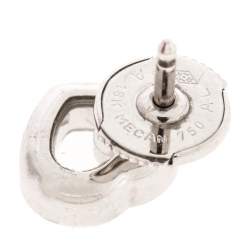 Chopard Happy Diamonds 18K White Gold Heart Stud Earrings
