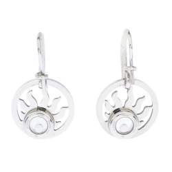 Chopard Happy Diamond Sun 18K White Gold Drop Earrings