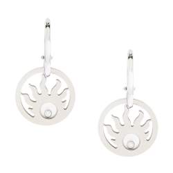 Chopard Happy Diamond Sun 18K White Gold Drop Earrings