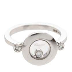 Chopard Happy Diamond 18K White Gold Ring EU 53