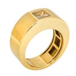 Pre Owned Chopard Happy Diamonds 18K Yellow Gold Band Ring 52