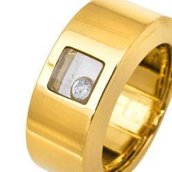 Pre Owned Chopard Happy Diamonds 18K Yellow Gold Band Ring 52