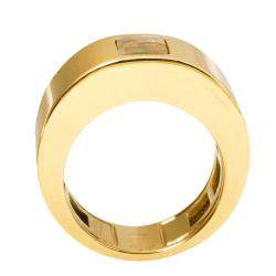 Pre Owned Chopard Happy Diamonds 18K Yellow Gold Band Ring 52
