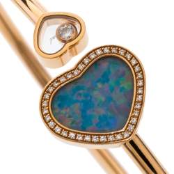Chopard Happy Hearts Opal & Diamond 18K Rose Gold Open Bracelet S