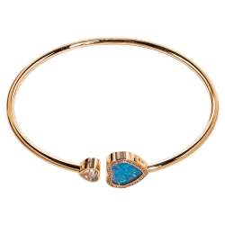 Chopard Happy Hearts Opal & Diamond 18K Rose Gold Open Bracelet S