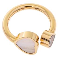 Chopard Happy Hearts Diamond Mother of Pearl 18K Rose Gold Ring Size 49