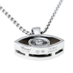 Pre Owned Chopard Happy Diamonds 18K White Gold Good Luck Charm Pendant Necklace