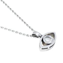 Pre Owned Chopard Happy Diamonds 18K White Gold Good Luck Charm Pendant Necklace