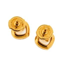 Pre Owned Chopard Happy Diamonds Icons 18K Yellow Gold Stud Earrings