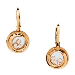 Pre Owned Chopard Happy Emotions Diamond 18K Rose Gold Drop Earrings