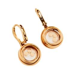 Pre Owned Chopard Happy Emotions Diamond 18K Rose Gold Drop Earrings