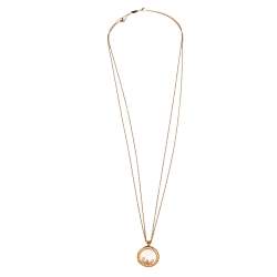 Chopard Happy Diamonds Happy Curves Diamond 18K Rose Gold Double Strand Pendant Necklace