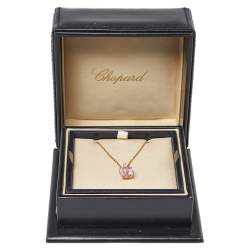Chopard So Happy Diamond Synthetic Color Stone 18K Yellow Gold Pendant Necklace