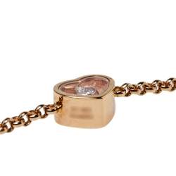 Pre Owned Chopard Happy Hearts Diamond Onyx 18K Rose Gold Bracelet