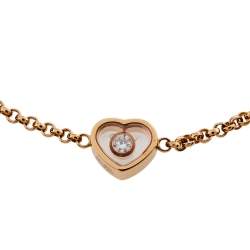 Pre Owned Chopard Happy Hearts Diamond Onyx 18K Rose Gold Bracelet