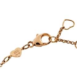 Pre Owned Chopard Happy Hearts Diamond Onyx 18K Rose Gold Bracelet