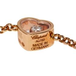 Pre Owned Chopard Happy Hearts Diamond Malachite 18K Rose Gold Sautoir Necklace