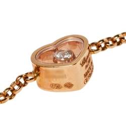 Pre Owned Chopard Happy Hearts Diamond Malachite 18K Rose Gold Sautoir Necklace