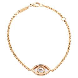 Pre Owned Chopard Happy Diamond Evils Eye 18K Rose Gold Bracelet