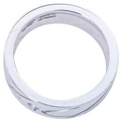 Pre Owned Chopard Chopardissimo Diamond 18K White Gold Band Ring Size 55