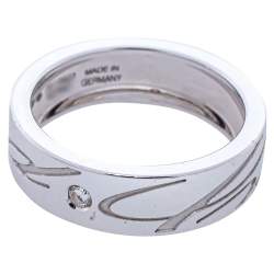 Pre Owned Chopard Chopardissimo Diamond 18K White Gold Band Ring Size 55