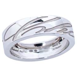 Pre Owned Chopard Chopardissimo Diamond 18K White Gold Band Ring Size 55